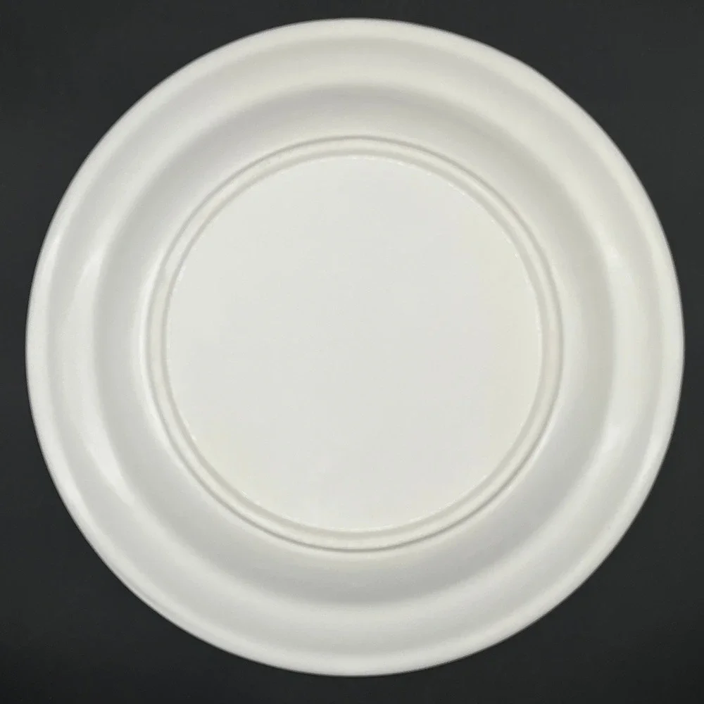 Elise for Elise Ceramic Christmas Plates Set of 2 Red White Tree Platters in Box